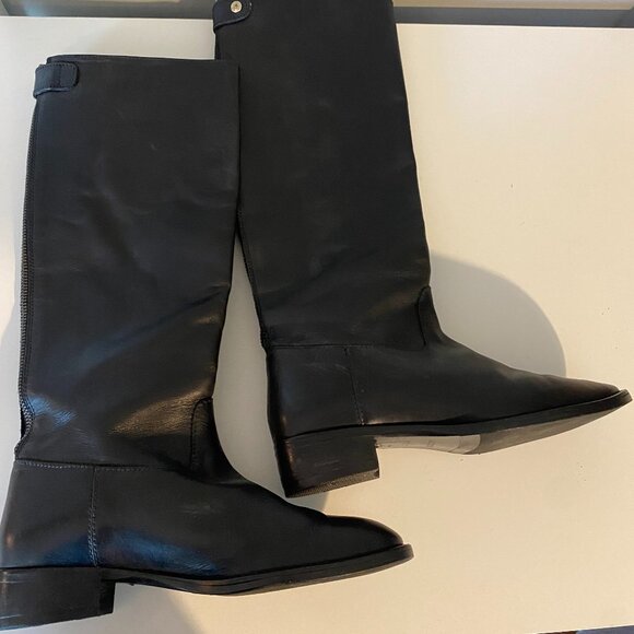 J. Crew Tall Black Leather Riding/Field Boots Women's 7 - Picture 10 of 13